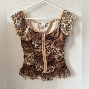 Printed Peasant-Style Top